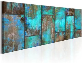 Obraz - Metal Mosaic: Blue Veľkosť: 120x40, Verzia: Na talianskom plátne