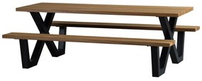 Záhradný jedálenský stôl s lavicami WOOOD Tablo, 206 x 145 cm