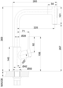 Invena Farsala, vysoká drezová batéria s 2-funkčnou výsuvnou výlevkou h-369, čierna matná, INV-BZ-40-L04-S