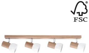 Spot-Light 2224474 - Bodové svietidlo SVENDA 4xE27/60W/230V dub