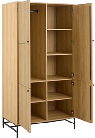 Šatníková skriňa v dekore duba v prírodnej farbe 99x200x60 cm Albany – Actona