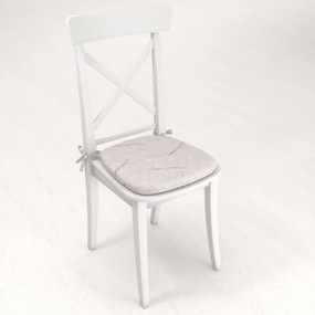 Biante Oblý podsedák Leona LN-164 Popínavé lístky na režnom - 39x37x3 cm