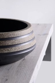 Sapho Sapho, PRIORI keramické umývadlo, priemer 41cm, 15cm, čierna/kameň, PI021