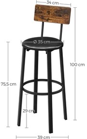 Barová stolička AVEN hnedá/čierna