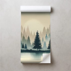 Samolepiaca tapeta zahmlený lesný súmrak