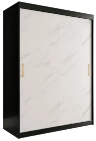 Skriňa Marmur T 150 čierna/mramor biely