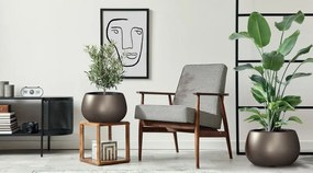 Plastový kvetináč s vložkou HEOS kávový