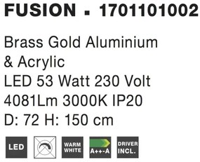 LED luster Fusion 72 zlaté