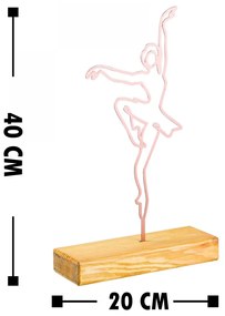 Kovová dekorácia Ballerina 40 cm medená