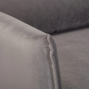 Sivé zamatové kreslo Juli – Ropez