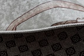 Detský koberec protišmykový BAMBINO 61600 krémový / ružový kruh