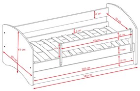 Dětská postel Babydreams dinosauři bílá