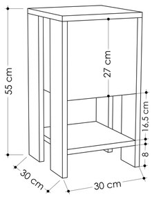 Noční stolek EMA dub přírodní/antracit