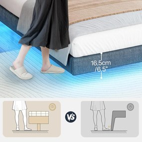 Dvoulůžková postel Timaro 160x200 s nabíjecí stanicí a LED osvětlením šedá