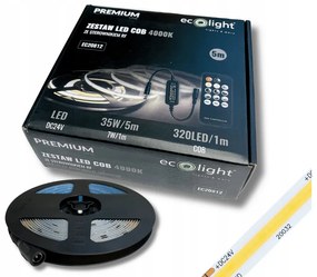 ECOLIGHT COB LED pásik 35W - 24V - 320 - 5M - 4000k - neutrálna farba + diaľkový ovládač