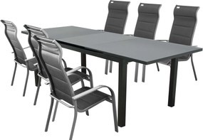 Doppler FIRENZE MIAMI sivá, rozkladací stôl, 6+1