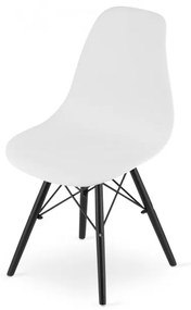 Jedálenská stolička OSAKA biela (čierne nohy)
