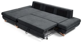 Rozkladacia rohová čalúnená sedacia súprava AVESTA do tvaru L, s úložným priestorom, ľavá, antracit