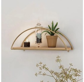 Nástenná polica 45x18 cm dub/zlatá