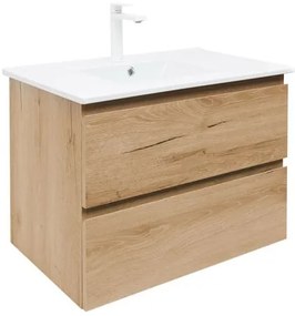 Kúpeľňová skrinka 2 zásuvky s umývadlom SAT B-Way 79x50x45 cm dub matný BWAY280OAKU4B2, 1 ks