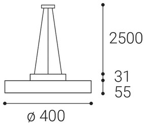 LED2 Závesné LED osvetlenie na lanku ROTO, 40+8W, 2700K/3300K/4000K, okrúhle, čierne