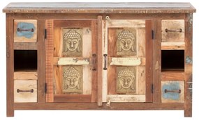 furniture-nabytek.cz - Masívna pod umývadlová skrinka Sumana z recyklovaného dreva, lakovaná, hnedá – 130×50×75 cm