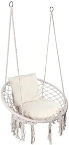 Závesné kreslo TOGO s vankúšmi, krémové