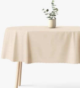 Goldea sviatočný oválny teflónový obrus - šampaň s lesklými obdĺžnikmi 140 x 200 cm