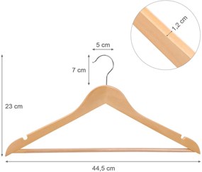 SONGMICS Drevené ramienko prírodné 44 cm 20 ks