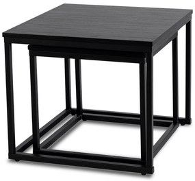 PROXIMA.store - Loftový set konferenčných stolíkov TEVET FARBA: čierny mramor, FARBA NÔH: čierna