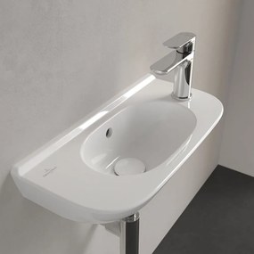 VILLEROY &amp; BOCH O.novo Compact závesné umývadielko s otvorom vpravo, s prepadom, 500 x 250 mm, biela alpská, s povrchom CeramicPlus, 536153R1