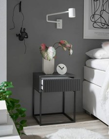 Nočný stolík s 1 zásuvkou Marle, grafitový