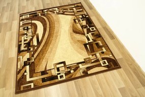 Koberec GOLD 355/12 Fale Geometria hnedý / béžový