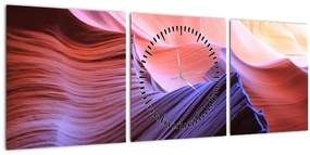 Obraz - farebný piesok (s hodinami) (90x30 cm)