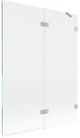 Mexen Lunar, 2-krídlová vaňová zástena pravá 130 x 150 cm, číre sklo, brúsená oceľ, 897-130-100-97-00-P