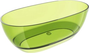 Mexen Pure lime voľne stojaca priesvitná vaňa 170 x 80 cm, chrómová zátka - 58071708012