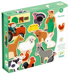 Drevené magnety - Farma - 24 ks