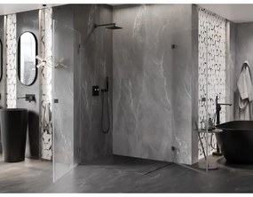 Mexen Lunar-B Duo výklopný sprchový kút 100 x 85 cm, číre sklo, brúsený grafit, 832-100L-085P-66-00