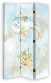 Gario Paraván Lietajúca veľryba a loď počas dňa Rozmery: 110 x 170 cm, Prevedenie: Klasický paraván
