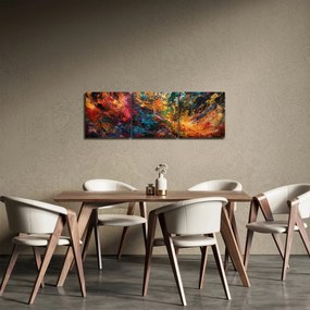 Obraz - Farebná abstrakcia II. (s hodinami) (90x30 cm)
