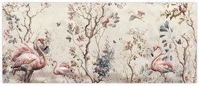 Obraz - Kresba plameniakov (120x50 cm)