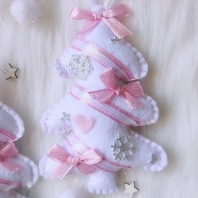 Ručne šité vianočné ozdoby - Stromčeky