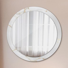 Okrúhle zrkadlo s potlačou Biely zlatý mramor fi 90 cm