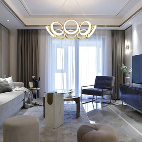 Toolight Toolight, LED závesné svietidlo 80cm, 70W, 4000K, 3269lm, APP1800-CP, zlatá matná, OSW-09667