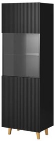 Vysoká vitrína Pafos 60 cm čierna