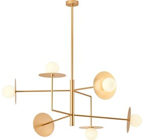 Redo 01-2733 - Luster na tyči PLATO 6xG9/10W/230V zlatá