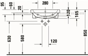 Duravit 24035500002 - Zapustené umývadlo D-CODE 55x45,5 cm keramika/lesklá biela