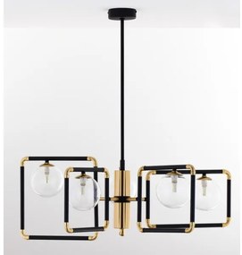 Jupiter 1985 - Luster na tyči IBRA 5xG9/10W/230V čierna/zlatá