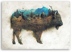 Gario Obraz na plátne Bizóny a čistinka - Barrett Biggers Rozmery: 60 x 40 cm