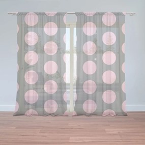 Sablio Záclony Veľké ružové bodky: 2ks 150x250cm